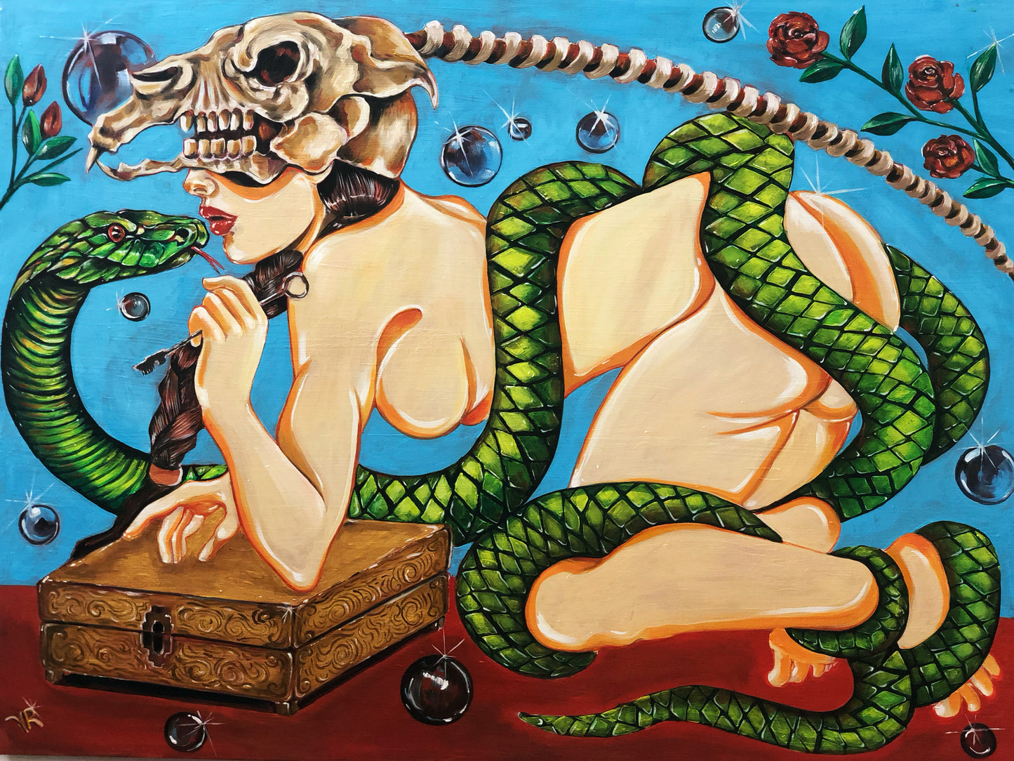 "La Caja de Pandora " Óleo sobre Lienzo Valentina Rosende Arte