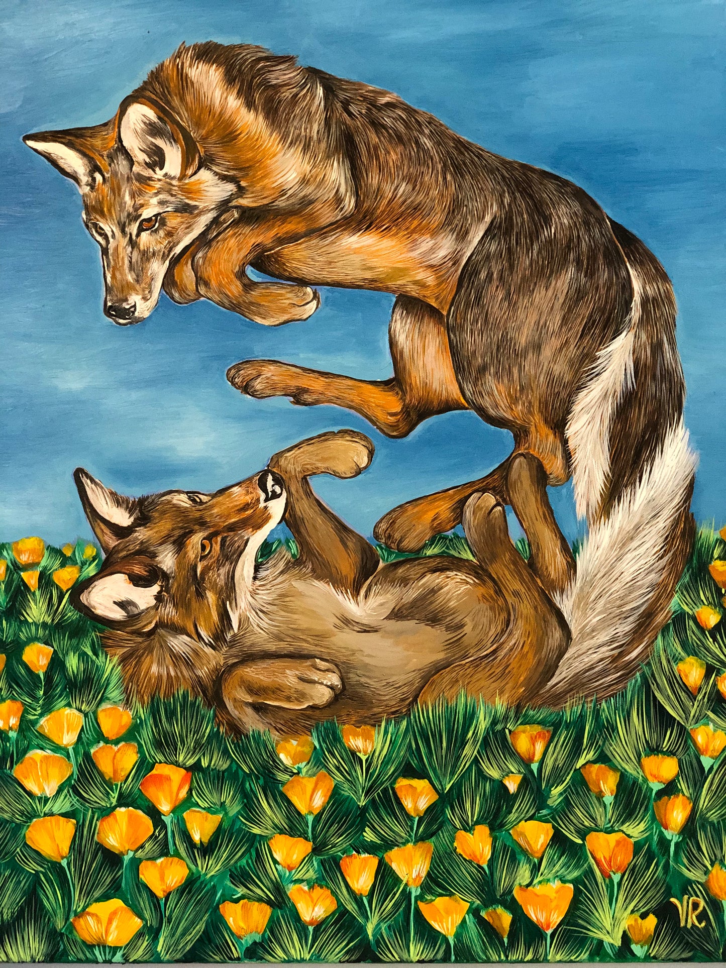 "Los Zorros" Óleo sobre lienzo Valentina Rosende Arte