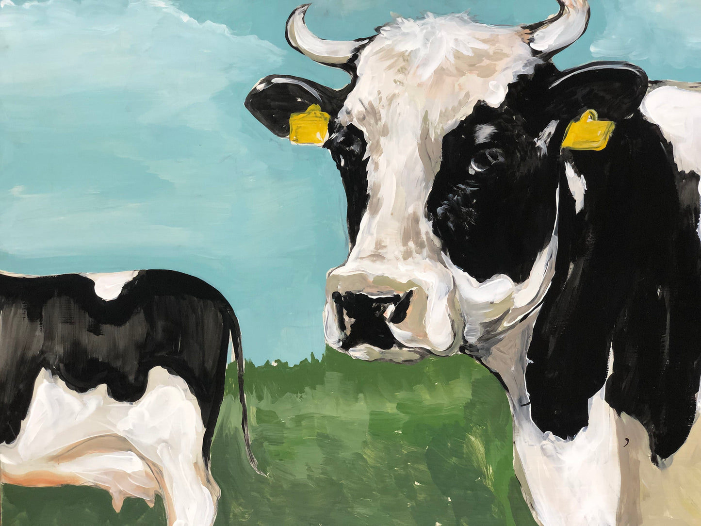 "Vacas"Óleo sobre madera Valentina Rosende Arte