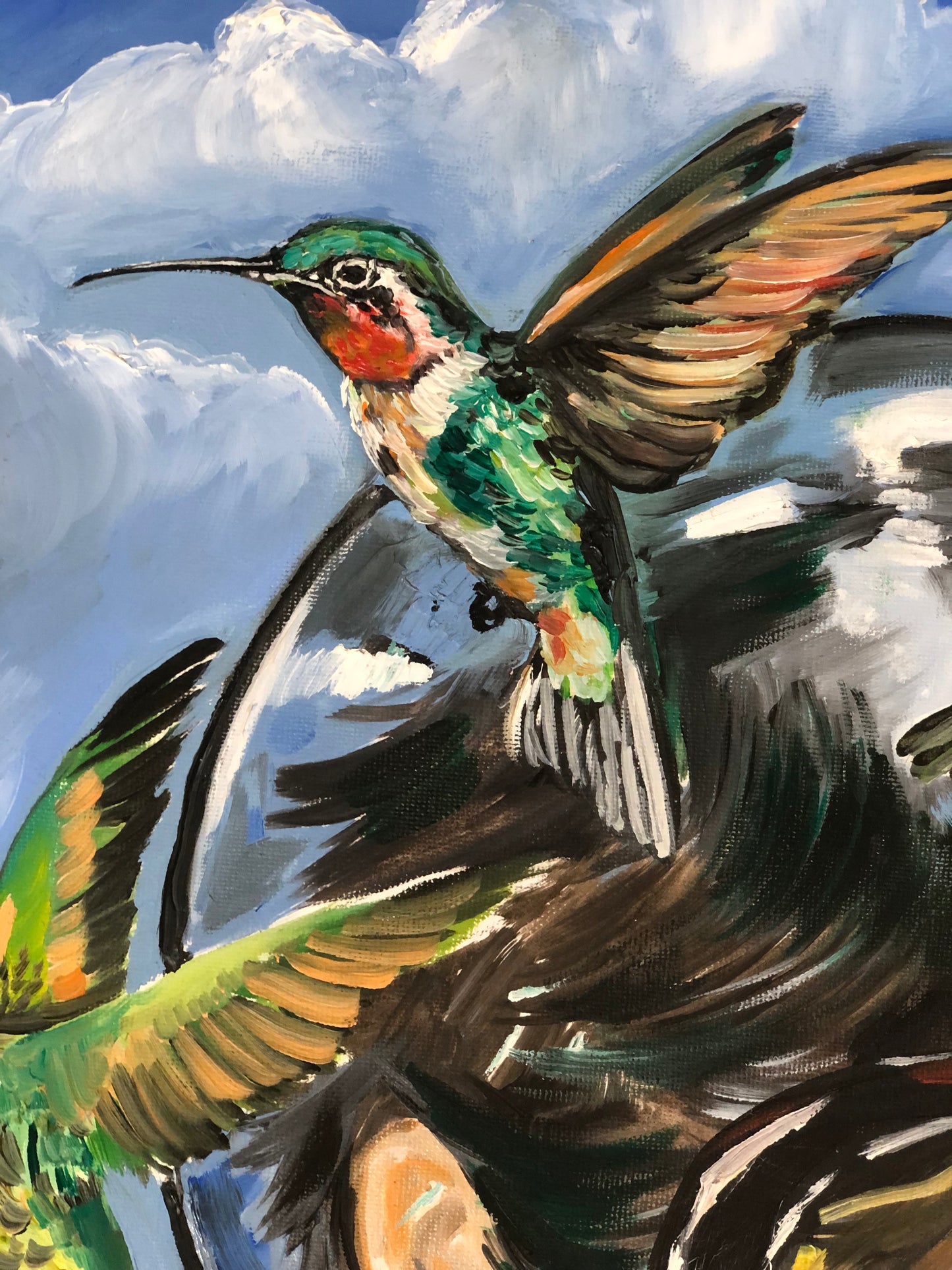 "Señor Colibrí " Óleo sobre Lienzo Valentina Rosende Arte