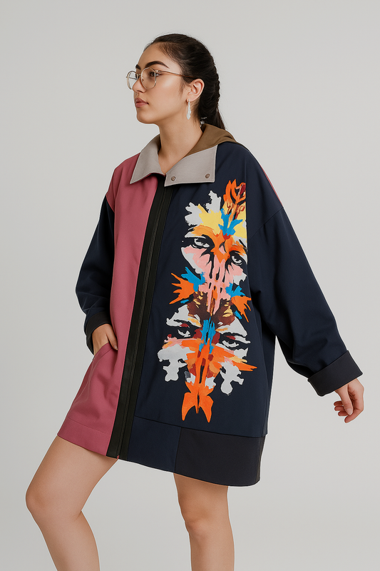 CHAQUETA oversize pintada a mano