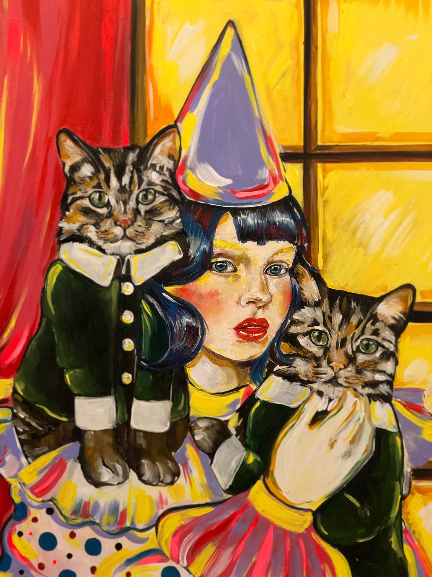 "El Gato y La Gata " Óleo sobre lienzo Valentina Rosende Arte