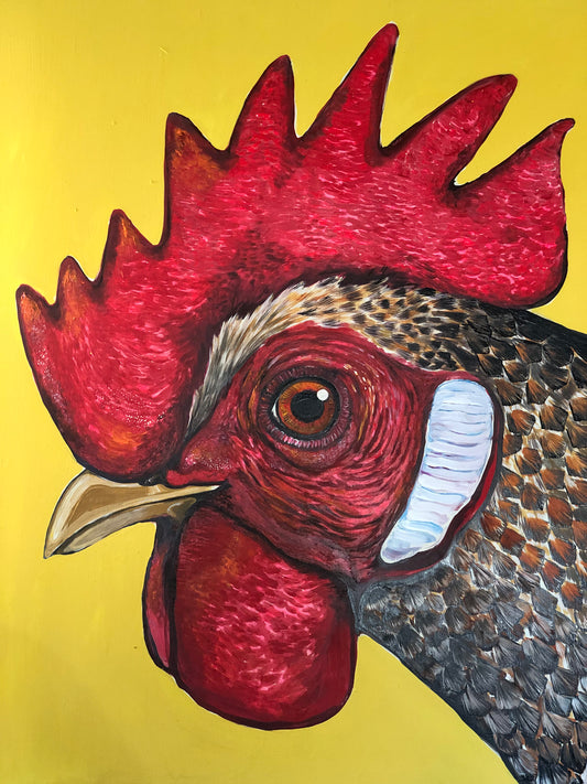 "El Gallo" Óleo sobre lienzo Valentina Rosende Arte