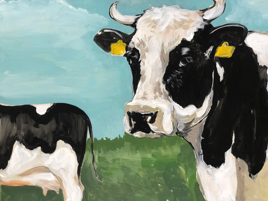 "Vacas"Óleo sobre madera Valentina Rosende Arte