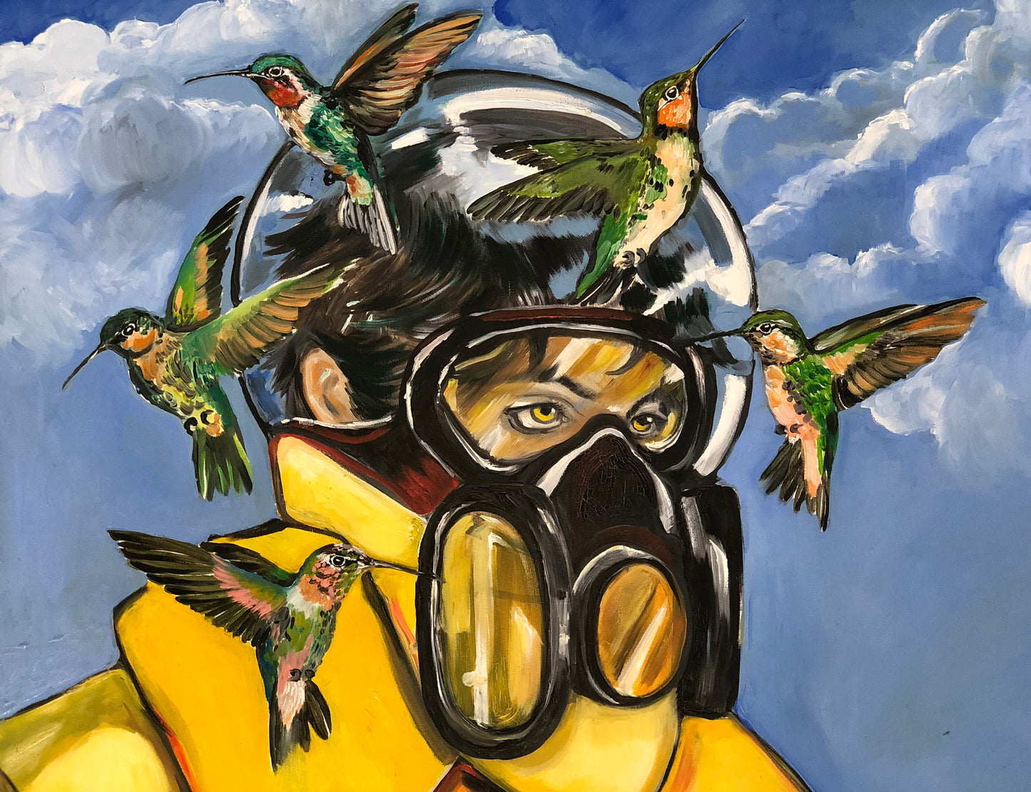 "Señor Colibrí " Óleo sobre Lienzo Valentina Rosende Arte