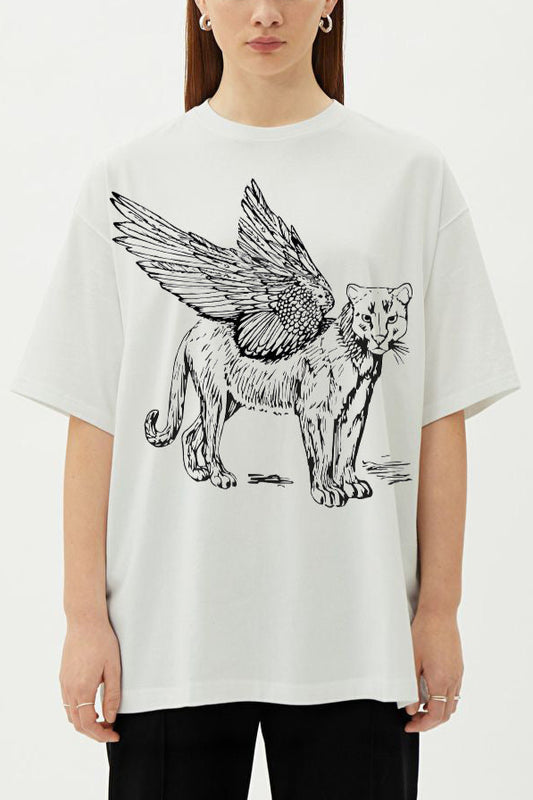 " P Camiseta Puma con Alas" Algodón y serigrafía artesanal.