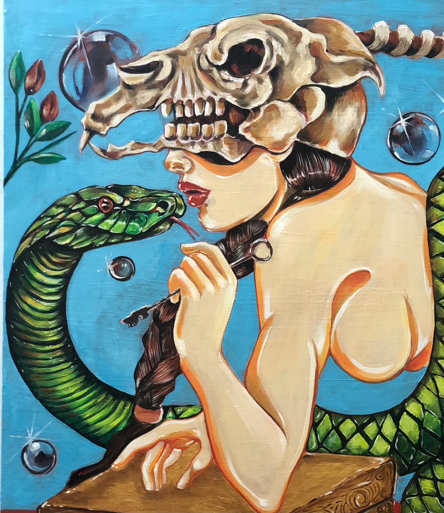 "La Caja de Pandora " Óleo sobre Lienzo Valentina Rosende Arte