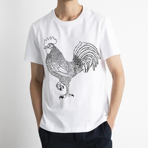 " P Camiseta Gallo" Algodón y serigrafía artesanal.