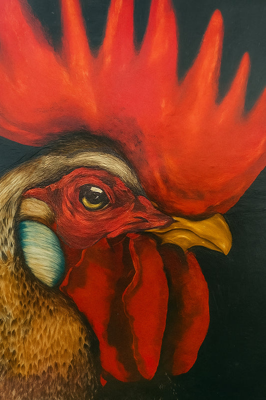 Gallo en oleo