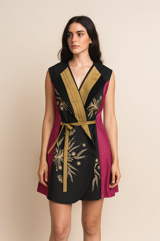 Vestido con cruzado
