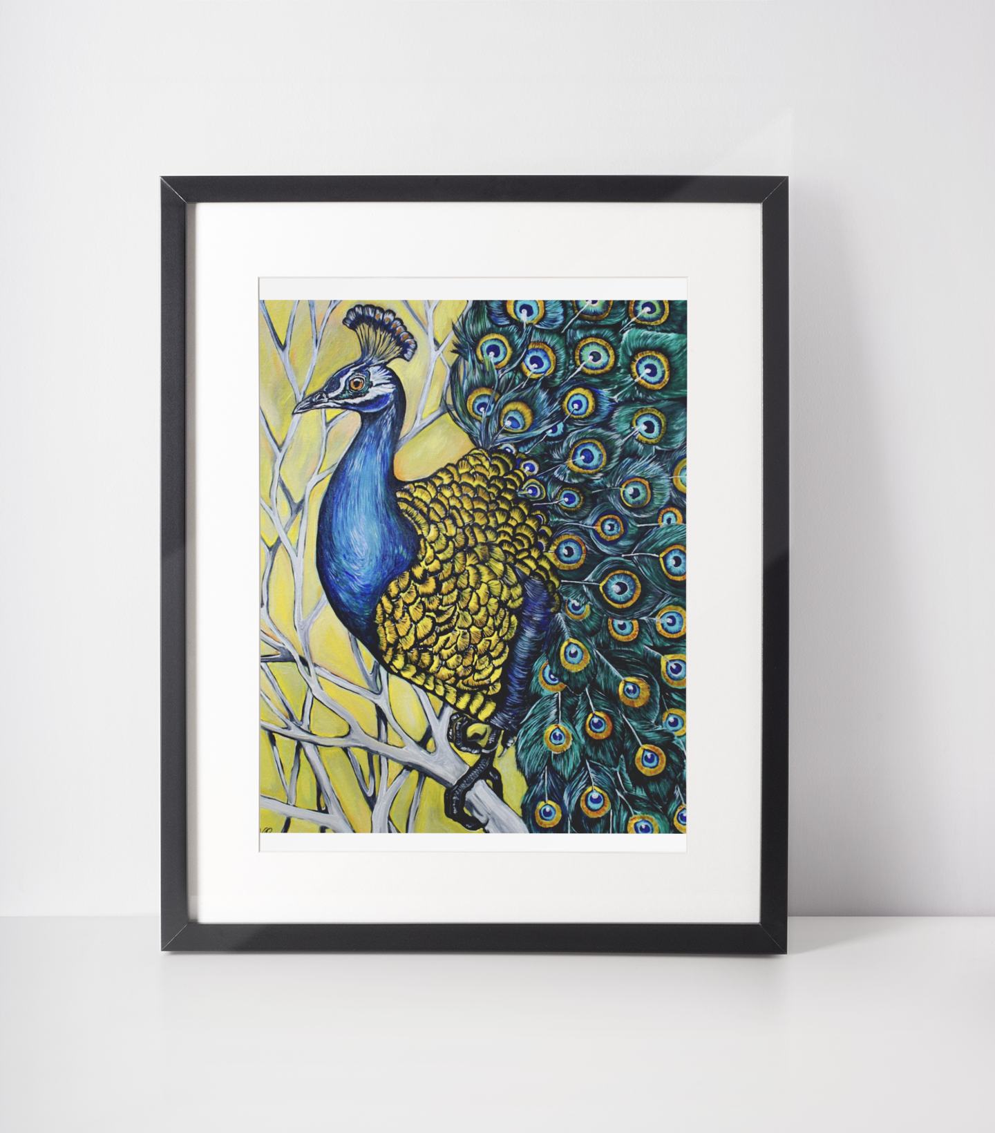 "Pavo Real"  Óleo sobre lienzo Valentina Rosende Arte.